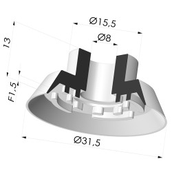 Ventosa plana Série 7 Ø 31,5 mm