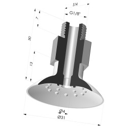 Ventosa plana Série 7 Ø 31,5 mm