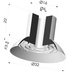 Ventosa plana Série 7 Ø 33 mm