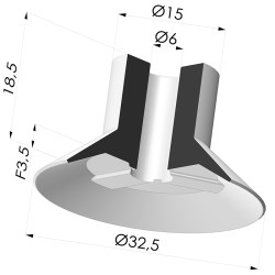Ventosa plana Série 7 Ø 34 mm