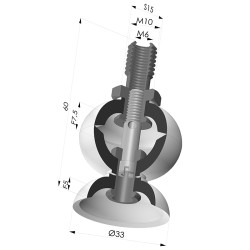 Ventosa plana Série 7 Ø 35 mm