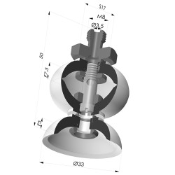 Ventosa plana Série 7 Ø 35 mm