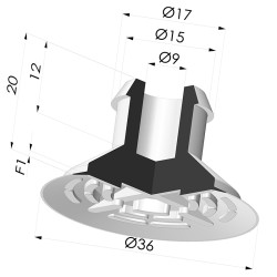 Ventosa plana Série 7 Ø 36 mm