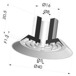 Ventosa plana Série 7 Ø 40 mm