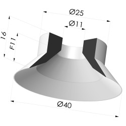 Ventosa plana Série 7 Ø 40 mm