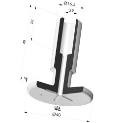 Ventosa plana Série 7 Ø 40,2 mm