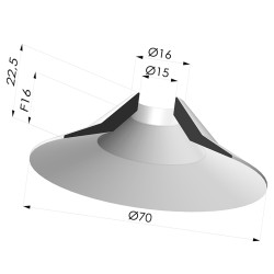 Ventosa plana Série 7 Ø 70 mm