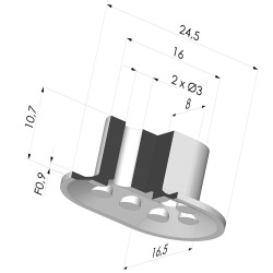 Ventosa Oblonga Série 4 24,5x16,5MM - Ventosa mais flexível