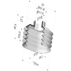 Ventosa oblonga Série 4PA 55,6x37,8mm