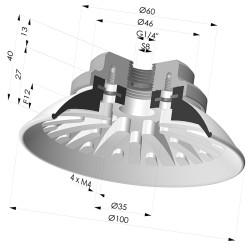 Ventosa plana Série 94 Ø 100 mm