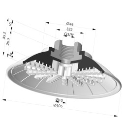 Ventosa plana série 99 Ø 105 mm com encaixe fêmea G3/8"