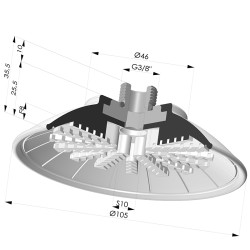 Ventosa plana série 99 Ø 105 mm com encaixe macho G3/8"