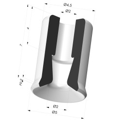 Ventosa plana Série 9 Ø 5 mm