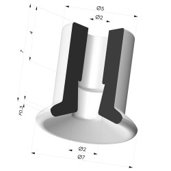 Ventosa plana Série 9 Ø 7 mm