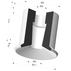 Ventosa plana Série 9 Ø 11 mm