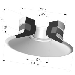Ventosa plana Série 9 Ø 21,5 mm