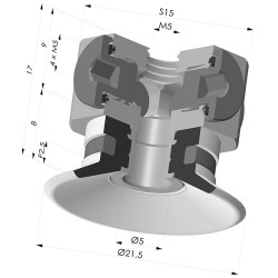 Ventosa plana Série 9 Ø 21,5 mm