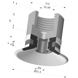 Ventosa plana Série 9 Ø 21,5 mm