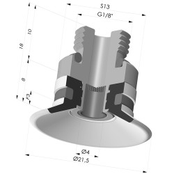 Ventosa plana Série 9 Ø 21,5 mm