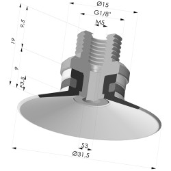 Ventosa plana Série 9 Ø 31,5 mm