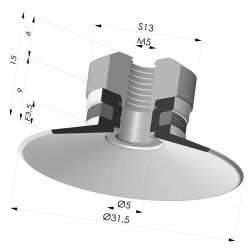 Ventosa plana Série 9 Ø 31,5 mm