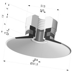 Ventosa plana Série 9 Ø 31,5 mm