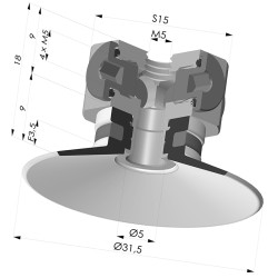 Ventosa plana Série 9 Ø 31,5 mm