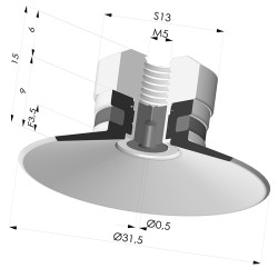 Ventosa plana Série 9 Ø 31,5 mm