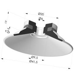 Ventosa plana Série 9 Ø 41,5 mm