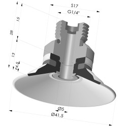 Ventosa plana Série 9 Ø 41,5 mm