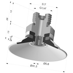 Ventosa plana Série 9 Ø 41,5 mm