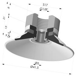 Ventosa plana Série 9 Ø 41,5 mm