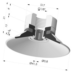 Ventosa plana Série 9 Ø 41,5 mm