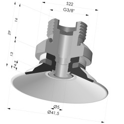 Ventosa plana Série 9 Ø 41,5 mm