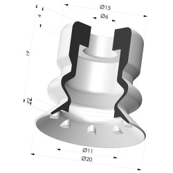 Ventosa 1.5 Fole Série 81SB Ø 20MM