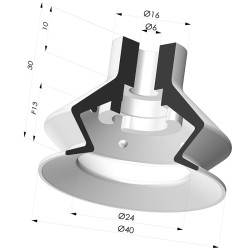 Ventosa 1.5 Fole Série 8SB Ø 40MM