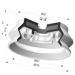 Ventosa 1.5 Fole Série 8SB Ø 75MM