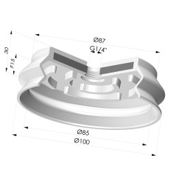 Ventosa 1.5 Fole Série 8SB Ø 100MM