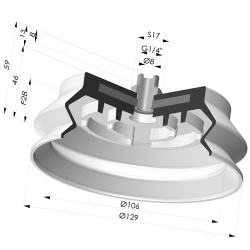 Ventosa 1.5 Fole Série 8SB Ø 125MM com inserto
