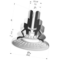 Ventosa 1.5 Fole Série 8R Ø 42MM