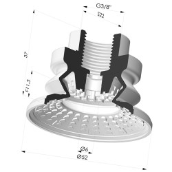 Ventosa 1.5 Fole Série 8R Ø 52MM