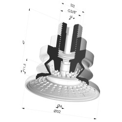 Ventosa 1.5 Fole Série 8R Ø 52MM