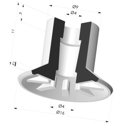 Ventosa plana Série 90 Ø 16,5 mm
