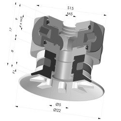Ventosa plana Série 90 Ø 22 mm