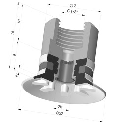 Ventosa plana Série 90 Ø 22 mm