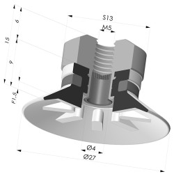 Ventosa plana Série 90 Ø 27 mm