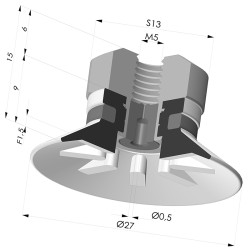 Ventosa plana Série 90 Ø 27 mm
