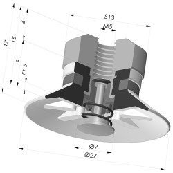 Ventosa plana Série 90 Ø 27 mm