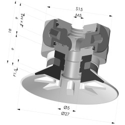 Ventosa plana Série 90 Ø 27 mm