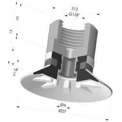 Ventosa plana Série 90 Ø 27 mm